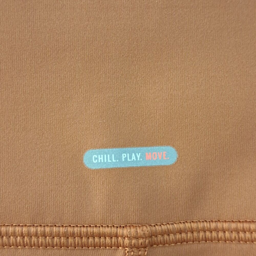 Aerie Chill Play Move Leggings Size M High Waisted Pockets Laser Cut Sides Rust - Picture 10 of 11